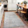 Tapis floral à motif de médaillon lavable à la machine (gris)