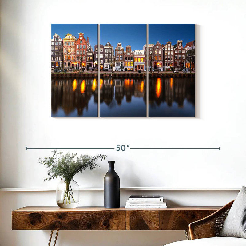 Sireci Amsterdam Canal Waterfront, 24" H x 38" W
