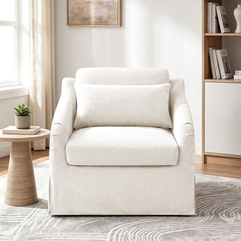 Fauteuil surdimensionné avec accoudoirs l 35 po, Beige