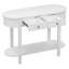 Élégante console rétro avec un design incurvé et un vernis lisse pour les entrées, les salons et les couloirs (blanc antique)
