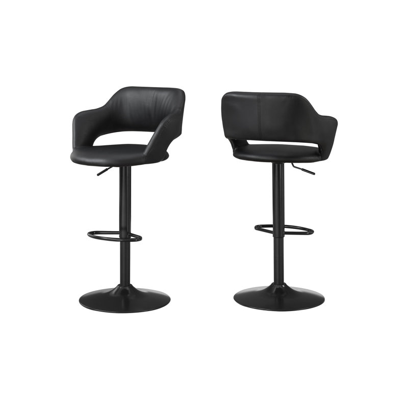 Bardia Swivel Adjustable Height Bar Stool, Black