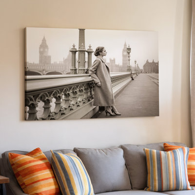 Reproduction d'art mural sur toile de style rétro avec scène de pont de Londres pour salon, chambre à coucher, bureau, couloir, vestibule, mur de galerie et décoration intérieure moderne