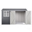Remise de rangement extérieure en acier 10 x 8 pi avec fenêtre transparente, portes verrouillables, remise à outils en métal résistante aux intempéries pour le jardin, la cour, le patio et le rangement utilitaire