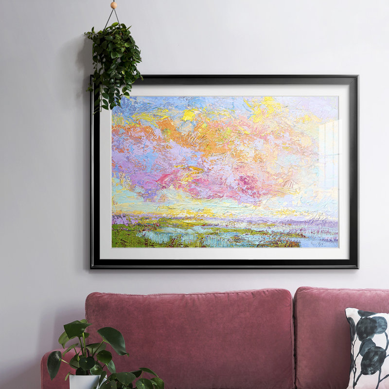 «On a Summer», impression encadrée avec biseau mat et verre, H 27 po x l 39 po x P 1,5 po, Noir