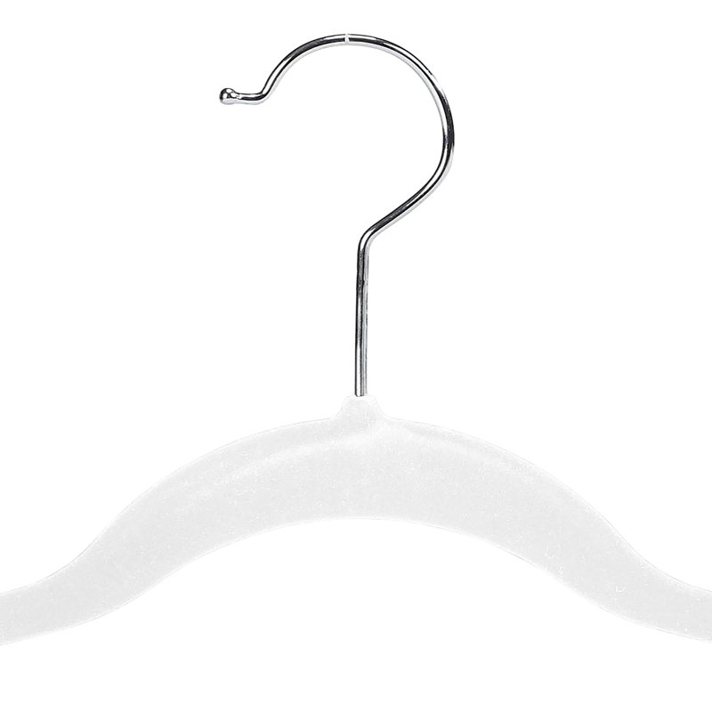 Cintre standard en velours antidérapant Luegenia, Blanc