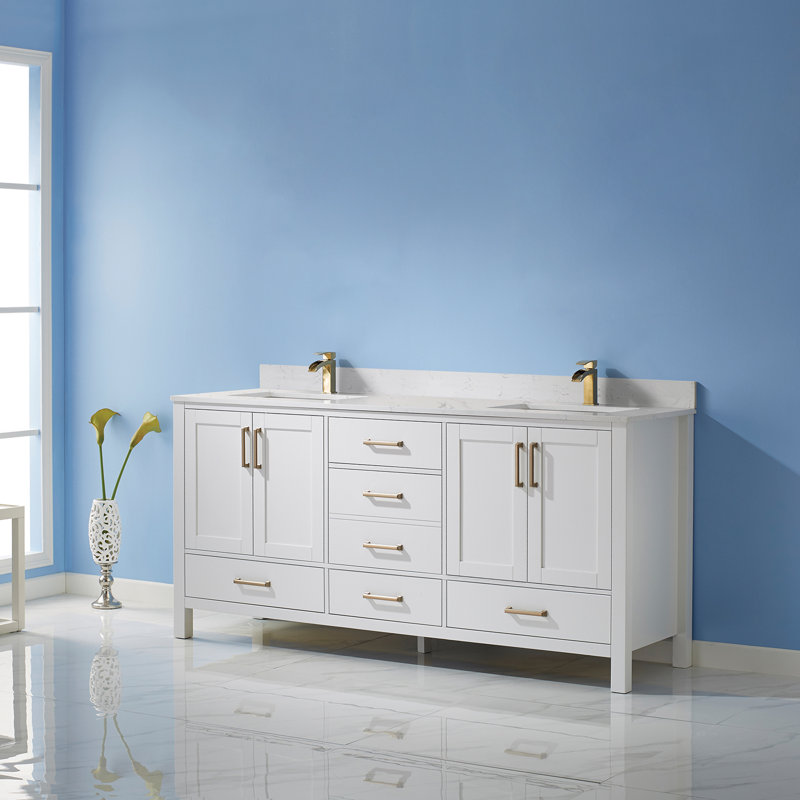 Ensemble de meuble-lavabo double 72 po Shannon, Blanc