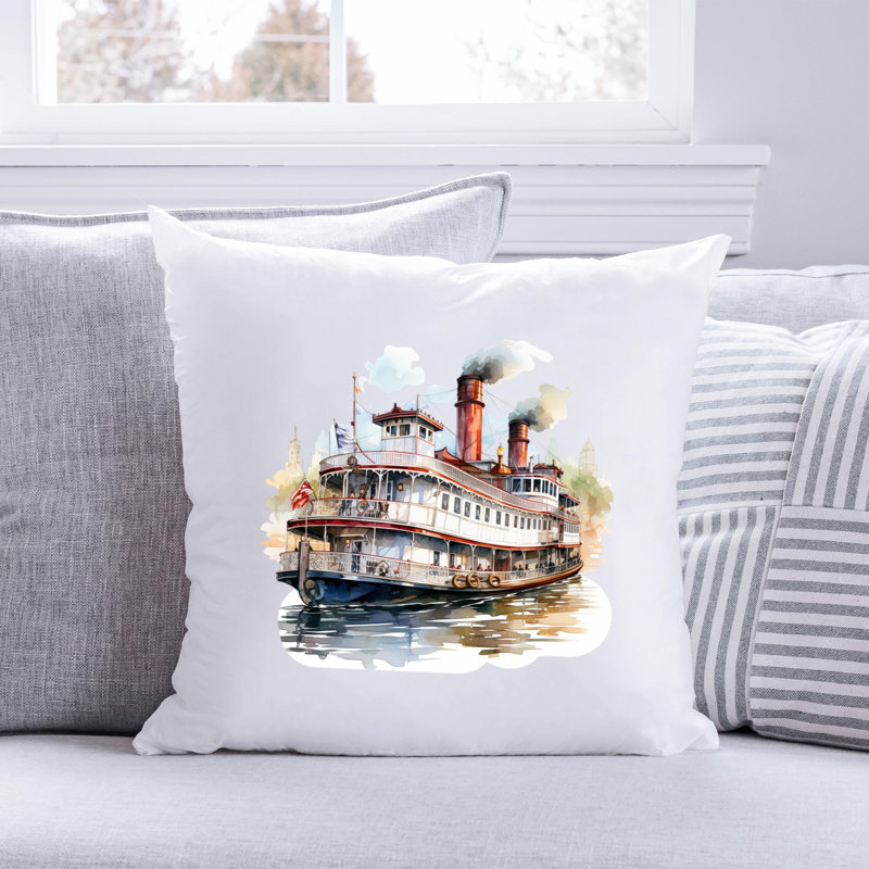 Nautical Sea Life_49 - Throw Pillow Insert Include Reversible Throw Pillow, 18"H x 18"W