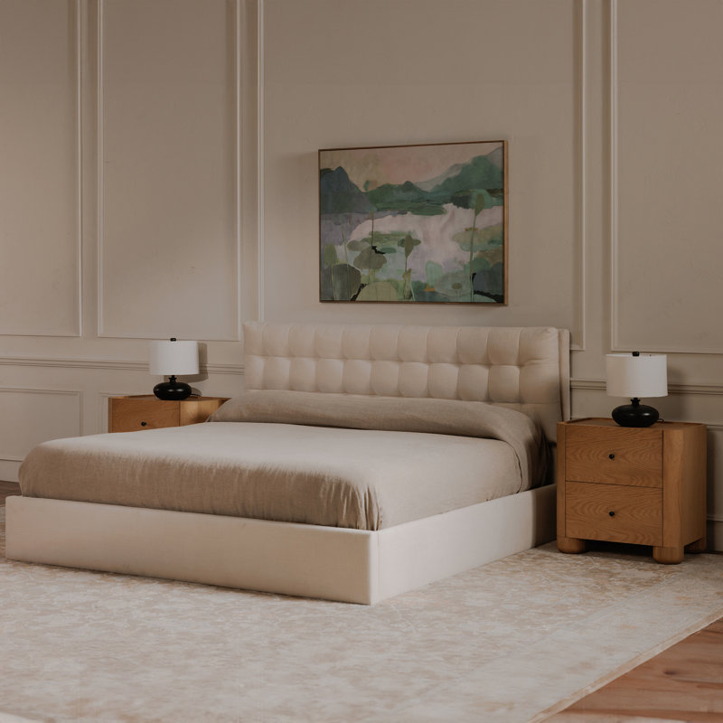 Sebastion Storage Bed, Queen, Cream