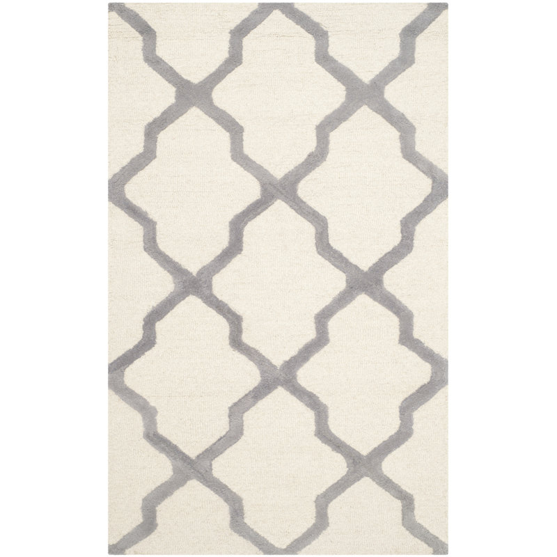 Darbonne Geometric Wool Hand Woven Area Rug, Rectangle 91 x 152cm
