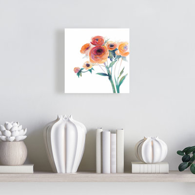 Toile romantique avec fleurs aquarelles | Décoration botanique