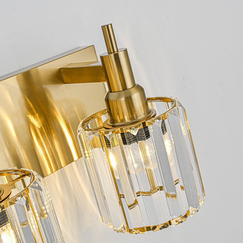 Éclairage pour meuble-lavabo à intensité variable Taevion, 5 lumières, Noir et or