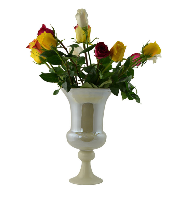 Vase en verre irisé 13,5 po