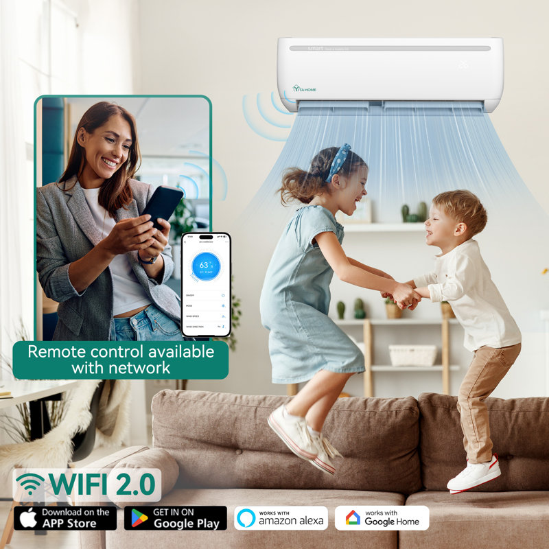 Balconera 18000 BTU Ductless Mini Split Air Conditioner For 1250 Square Feet With Remote & Smart Control-220V