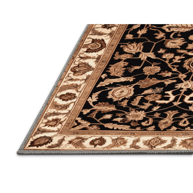 Tapis brun lavable à la machine, Rectangulaire 2 pi x 3 pi