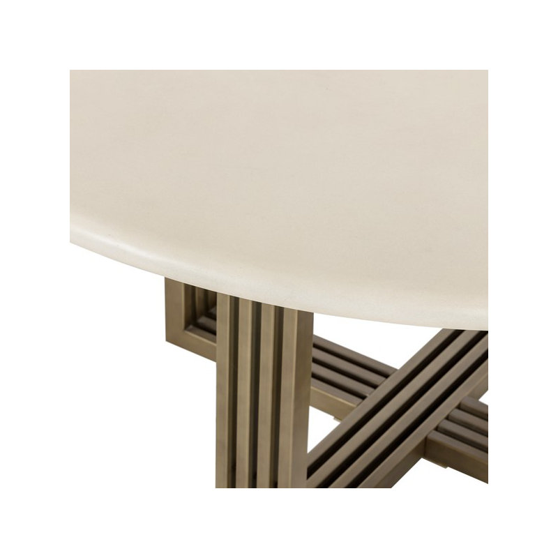 Mia Round Dining Table, Antique Brass