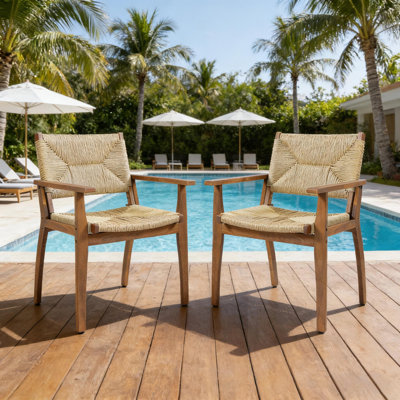 Outdoor Wooden Dining Chair(Set Of 2)
