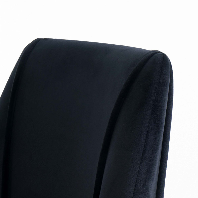 Velvet Dining Chairs(Set Of 4), Gold, Black