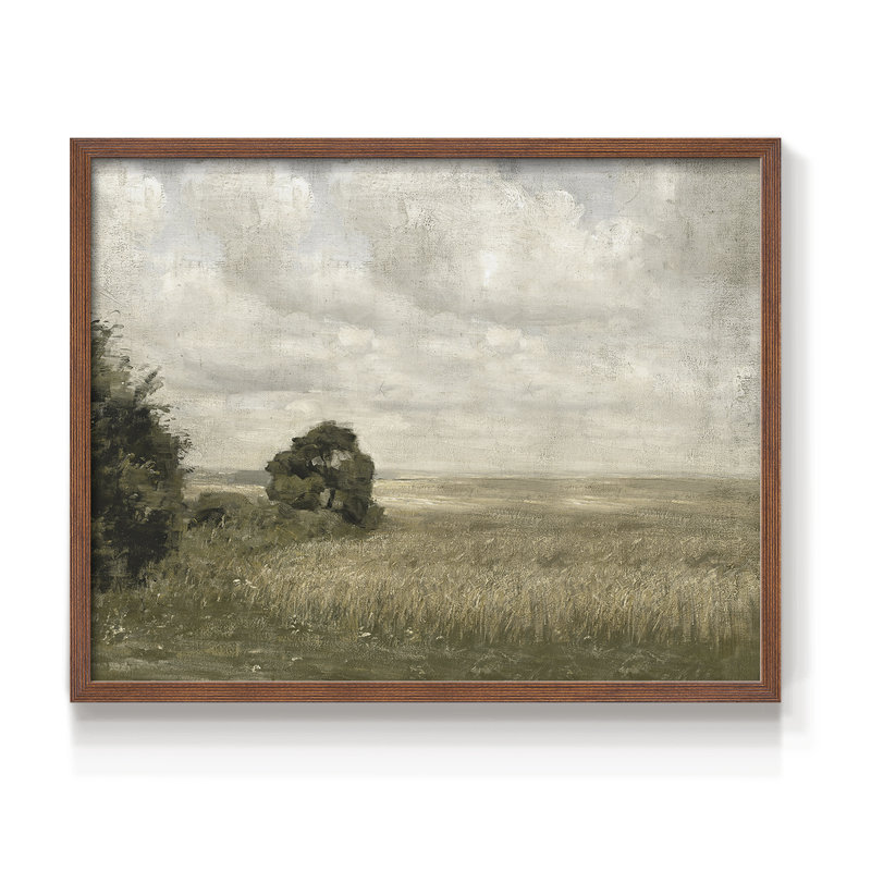 Paysages rétro-DCxxxix-impression encadrée - réversible, H 22 po x l 28 po, Noyer