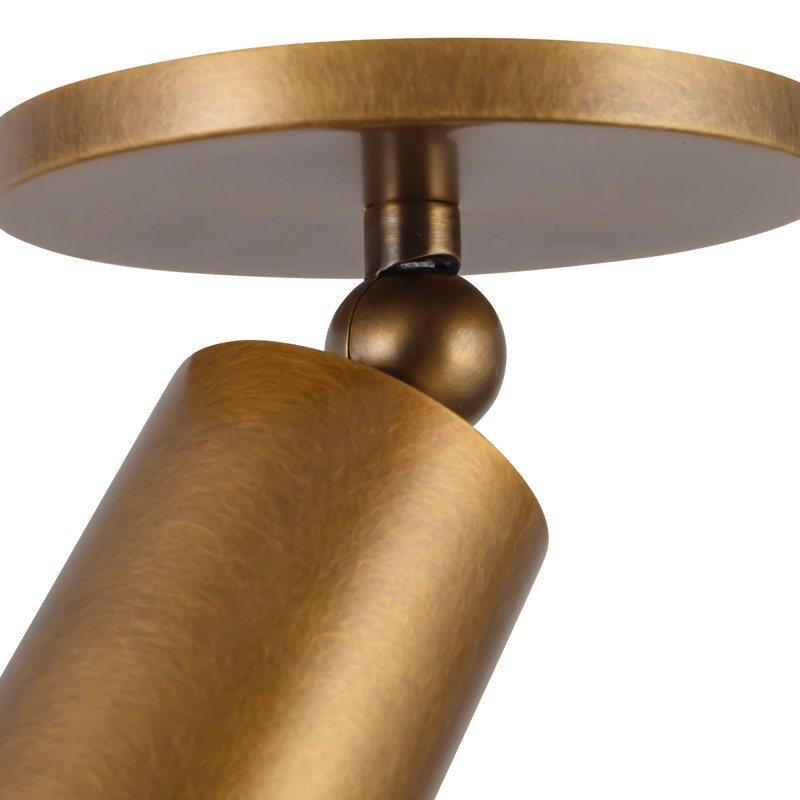 Mason 5-in Black dimmable LED Semi-Flush Mount, Antique Brass