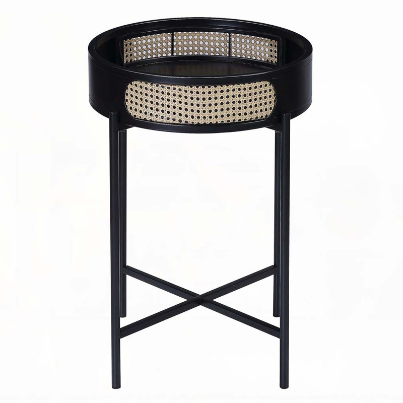Table de bout noire avec plateau