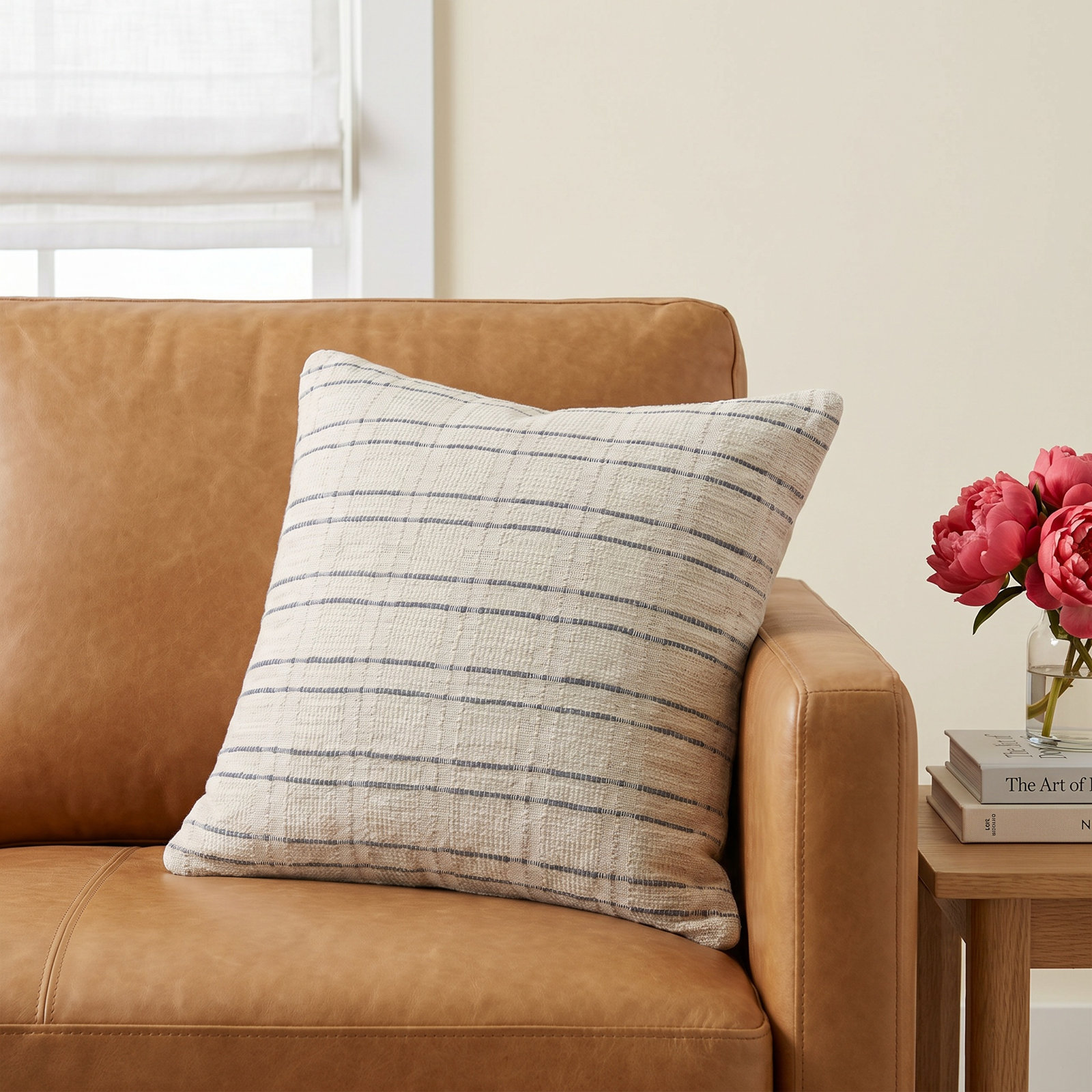 Belmont Striped Cotton Throw Pillow, Down