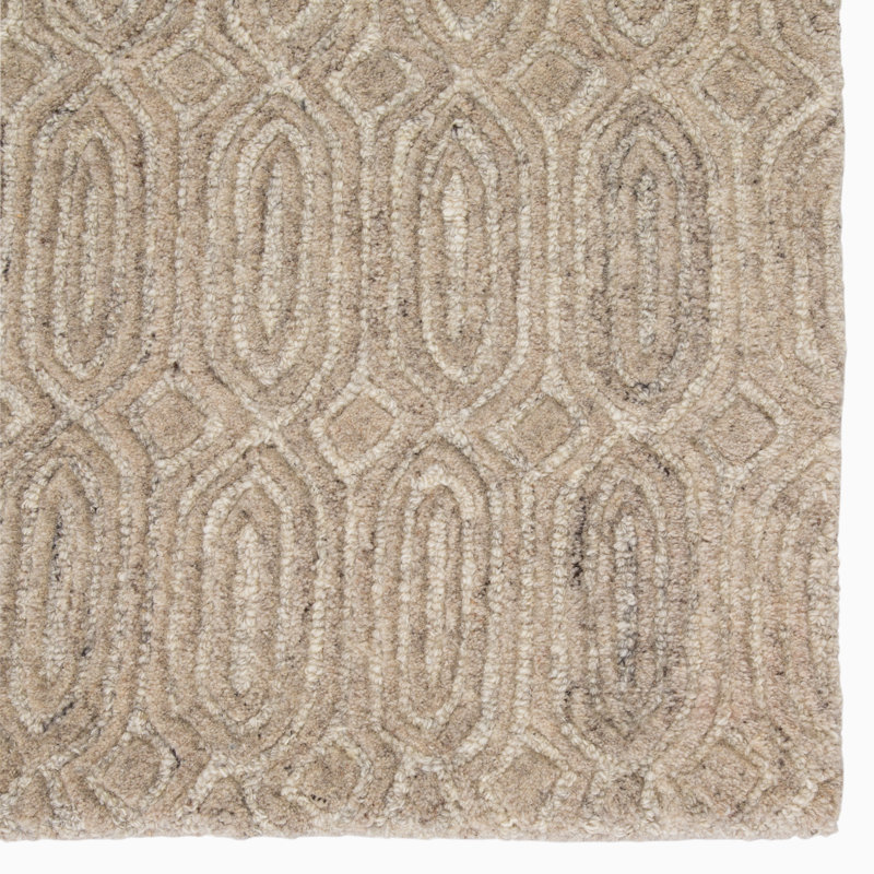 Bierce Hand Woven Wool Geometric Area Rug, Rectangle 9' x 13'