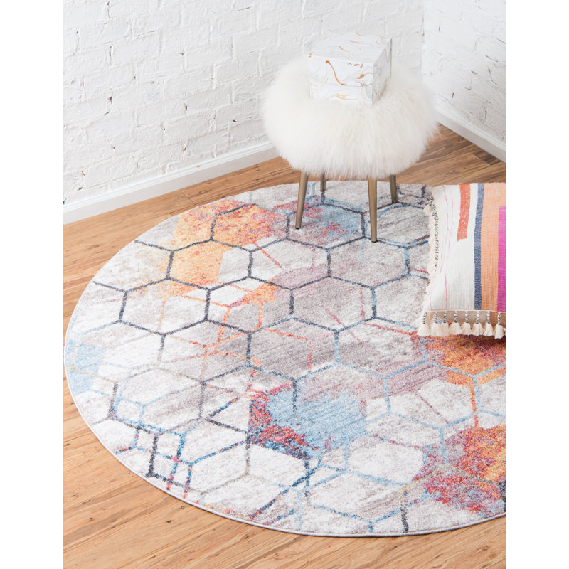 Baxter Geometric Indoor Rug, Round 3'3"