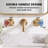 Modern Wall Mounted 2-handle Bathroom Sink Faucet in Brushed Gold, Solid Brass With Drain Assembly-51721083-123300107-94078774