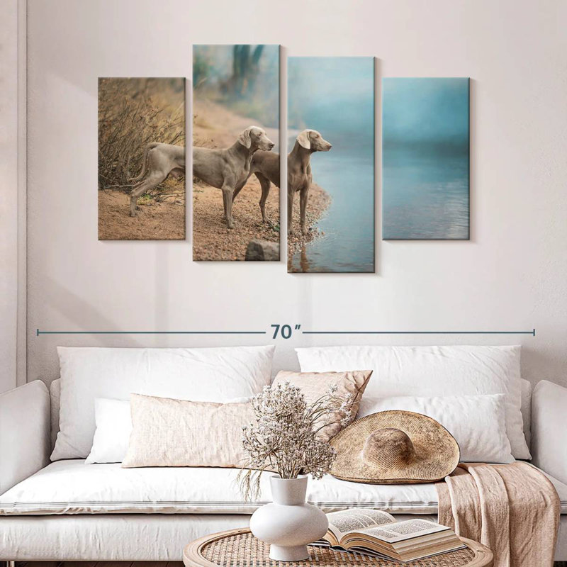 Weimaraner Dogs, 32" H x 52" W