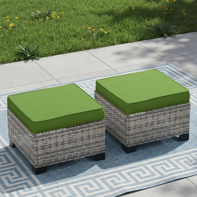All-Weather Wicker Outdoor Ottoman