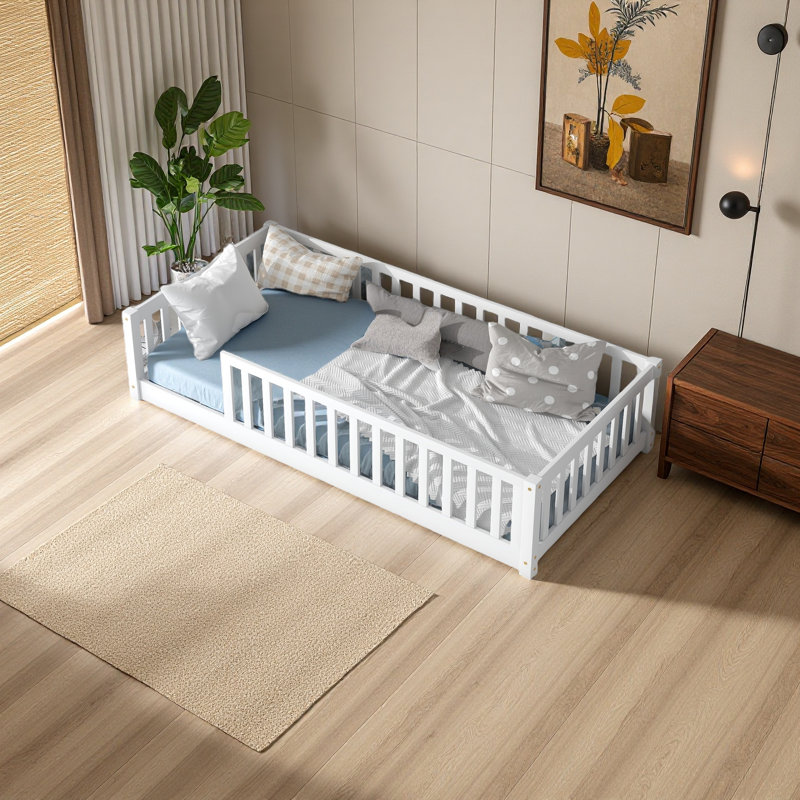 Lit sur pied, Lit simple, Blanc