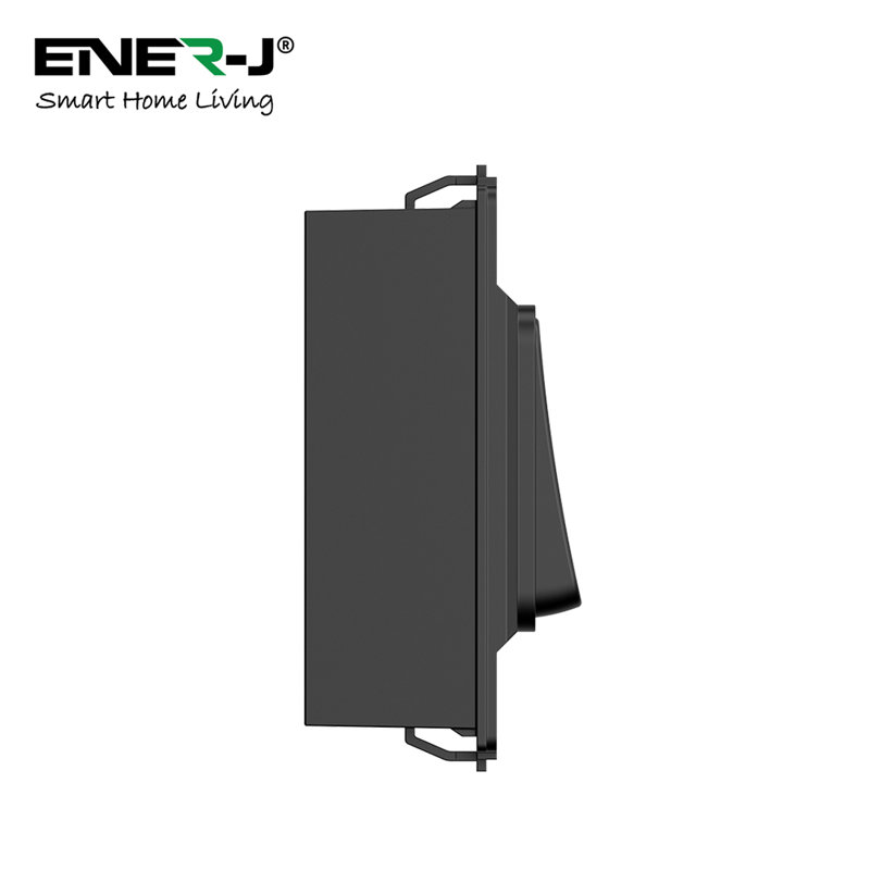 Ener - J 1 Gang Wireless Kinetic Grid Switch Black