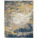 Tapis abstrait bleu marine / jaune