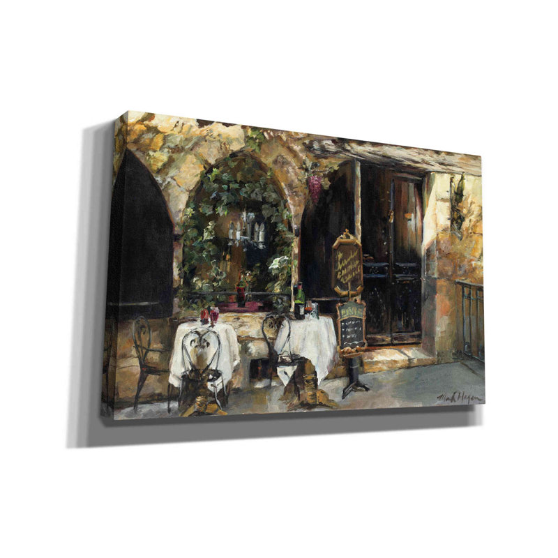 «Meeting at the Cafe» par Marilyn Hageman, reproduction d'art sur toile tendue