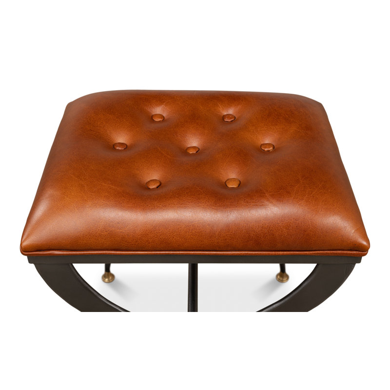Leather Accent Stool