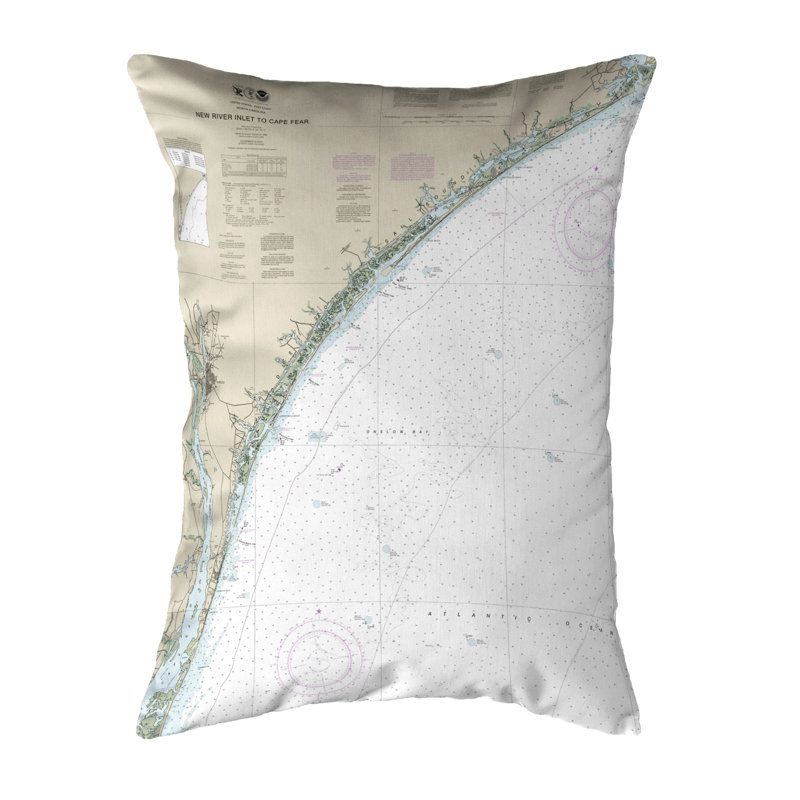 Coussin décoratif extérieur New River Inlet to Cape Fear - Topsail, NC