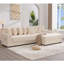 Canapé modulaire en L 110,75 po, canapé modulaire en velours côtelé, avec repose-pieds mobile, porte-gobelets, 8 coussins décoratifs, poche latérale, déplier dans un lit, beige-1709417259