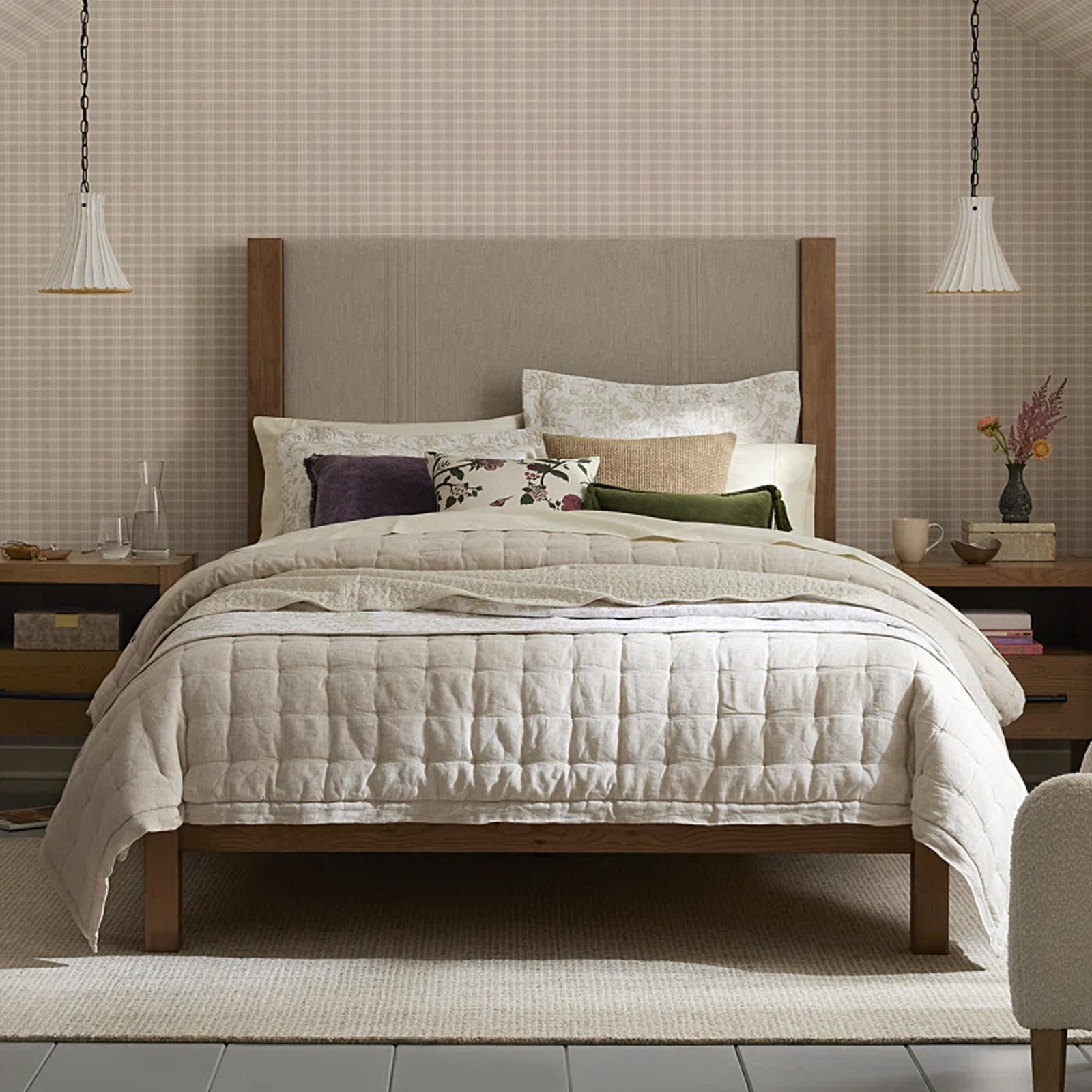 Laroche Upholstered Panel Bed, Queen