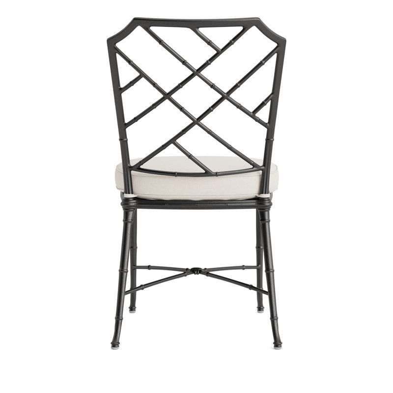 Calcutta Outdoor Dining Side Chair, Tan, Textured Pewter, Fusion Natural