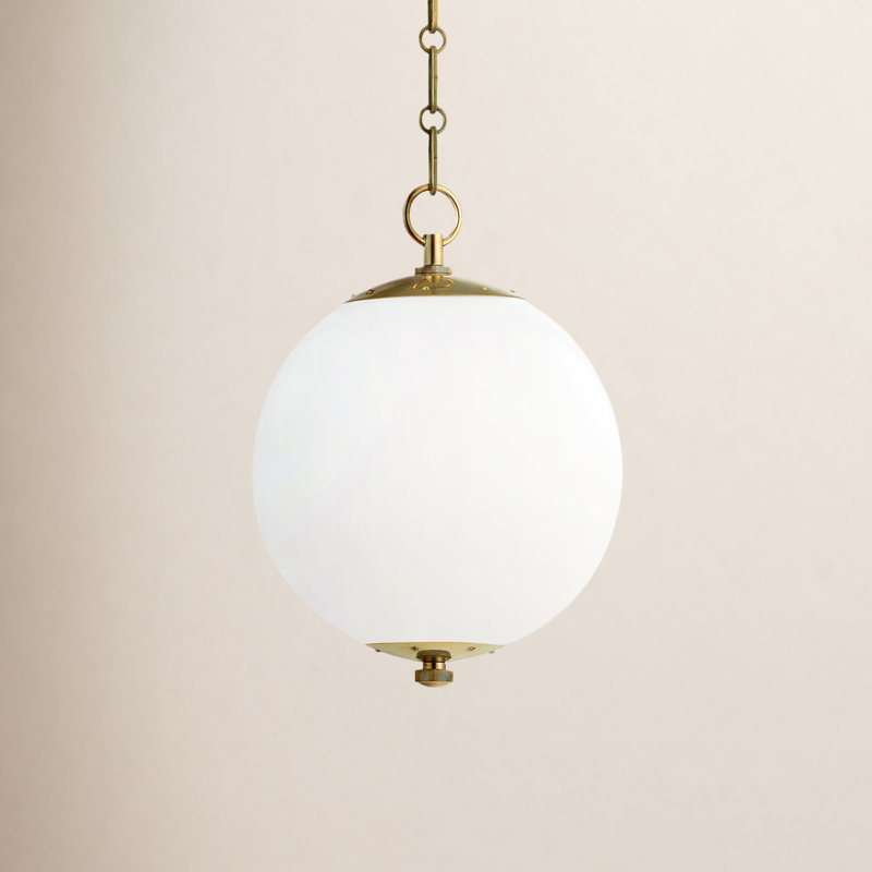 Luminaire suspendu Sphere No.1 par Mark D. Sikes, Laiton vieilli, H 15,25 po x l 11,5 po x P 11,5 po