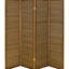 Paravent à quatre panneaux en pin, fini noyer, panneaux texturés, facile à plier et à déplacer, hauteur 177,5 cm, épaisseur 1,85 cm