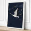 Crane in Flight Japandi - Wrapped Canvas-421115734-421115729