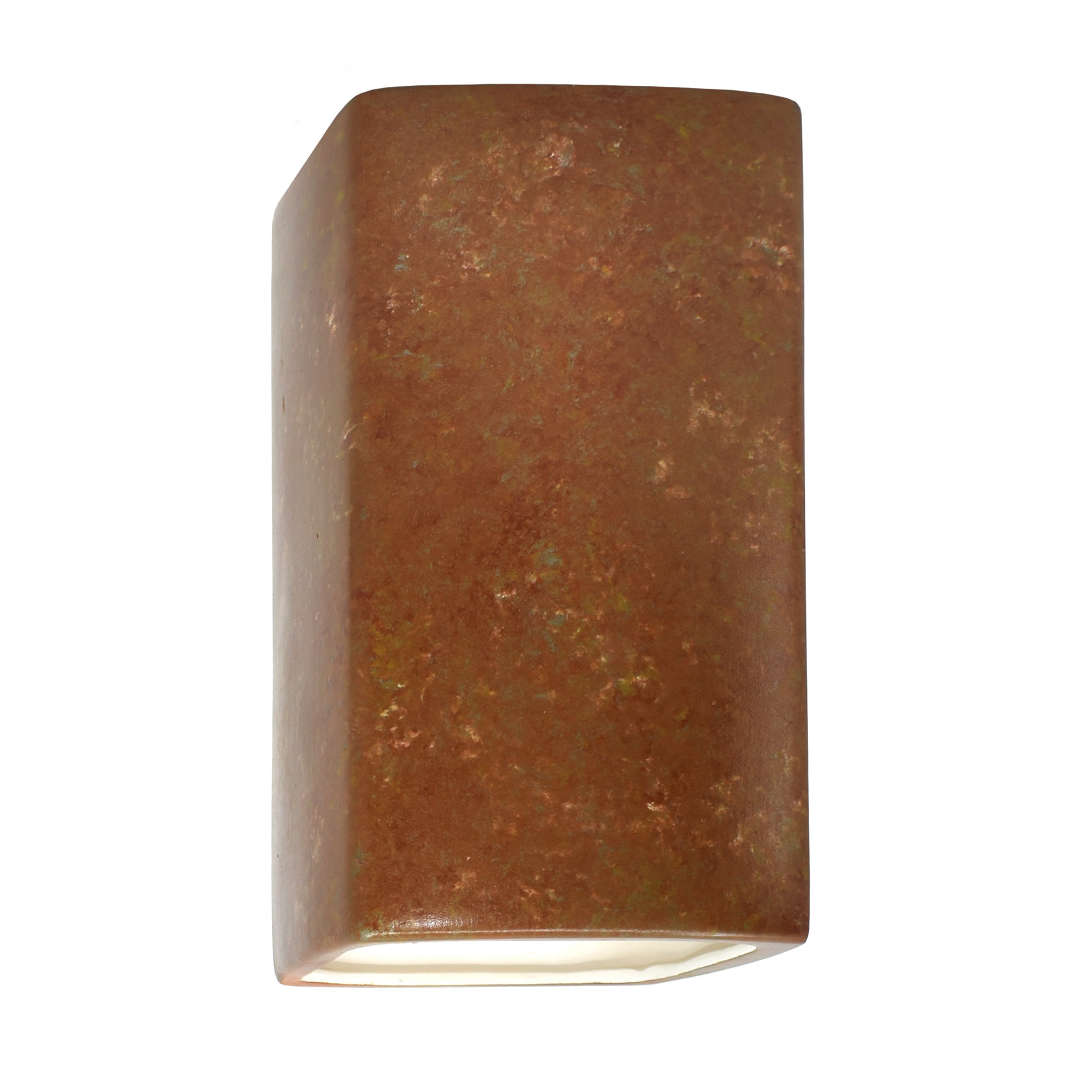 Nomad Outdoor Ceramic LED Wall Light, Rust Patina, Integrated LED, 9.5" H x 5.25" W x 4.5" D