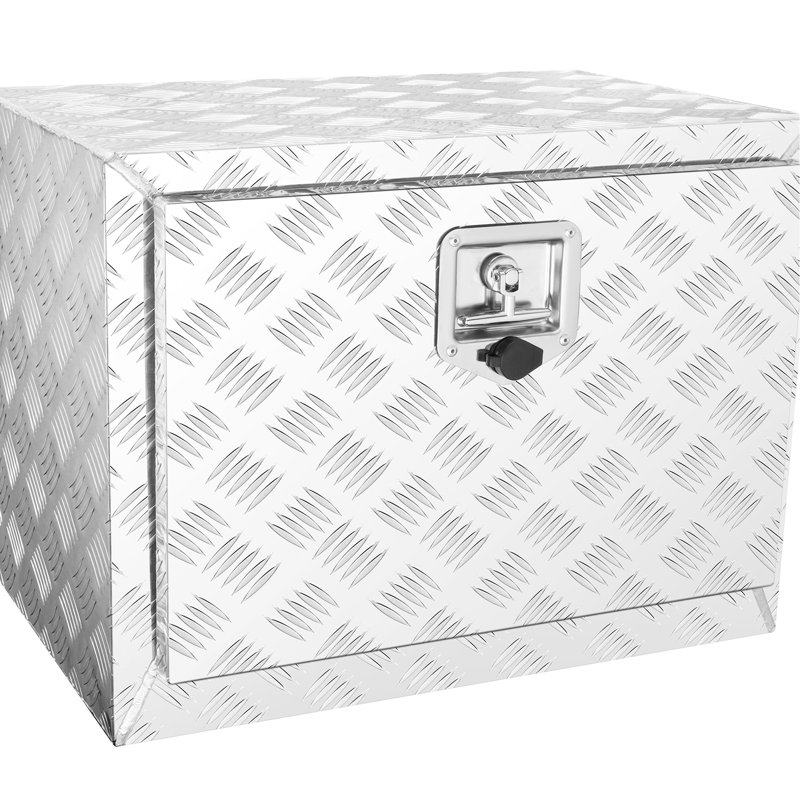 Boîte de rangement 24 "17" 18 "en tôle d'aluminium, étanche, loquet à poignée en T, serrure et clés pour plusieurs outils d'entretien de camion verrouillables, remorque