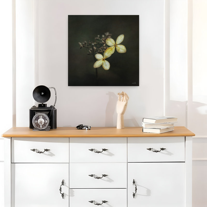 Côte à côte, impression délicate minimaliste, hortensia, nature, art mural, H 18 po x l 18 po