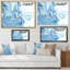 «White and Blue Marble Waves», reproduction sur toile-67236215-67236198
