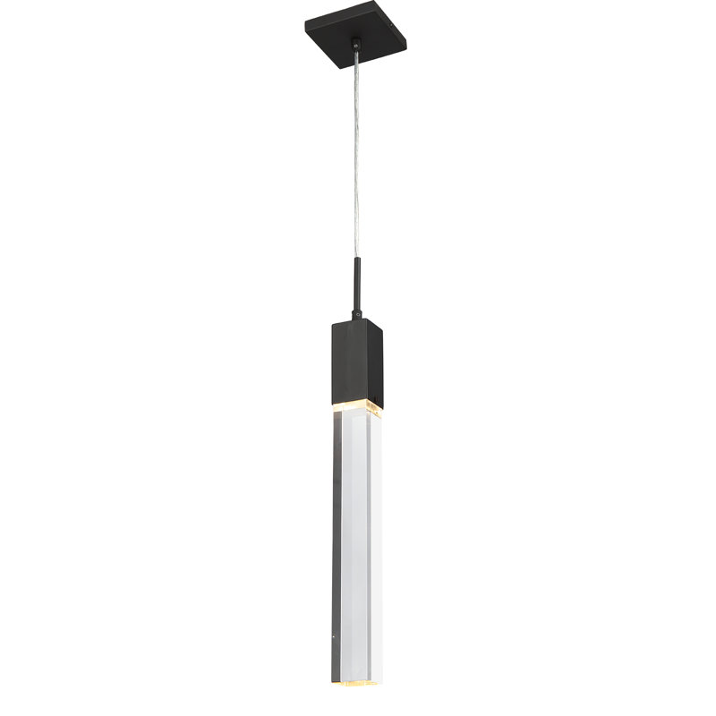 Original Glacier 1 - Light Pendant, Clear Glacier K9, Matte Black, Clear