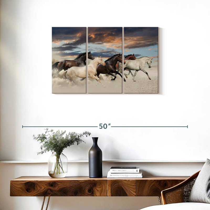 Galloping Desert Horses, 20" H x 33" W