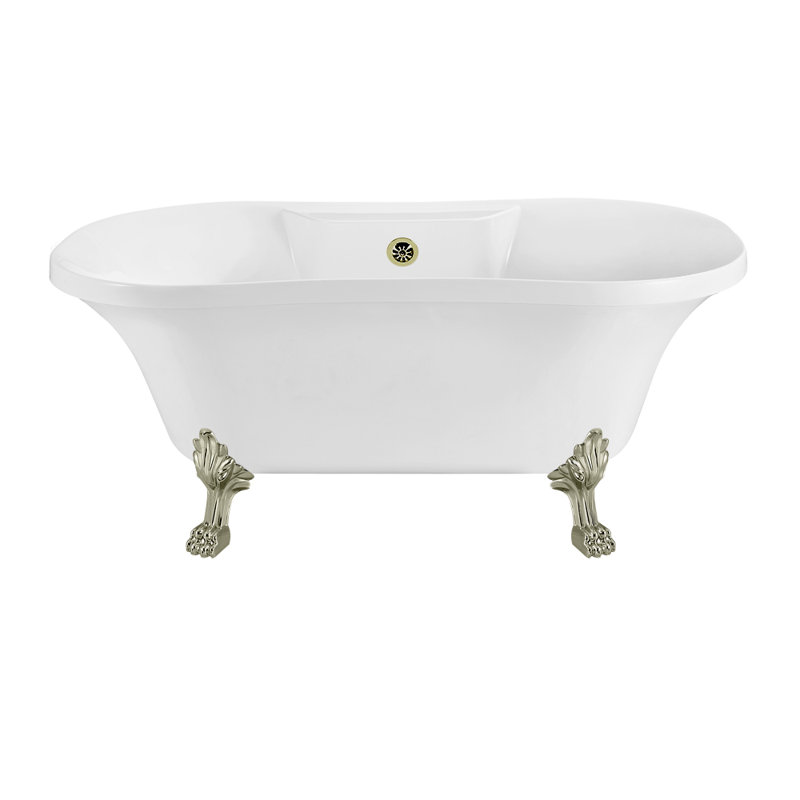 Baignoire de trempage sur pattes 60 "Streamline, Nickel brossé, Nickel brossé