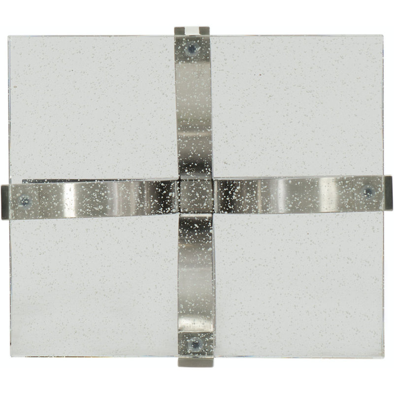 Contemporary Chrome Glass Pedestal End Table
